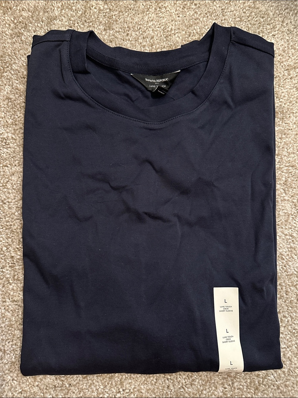 NWT Banana Republic Navy Luxe Touch Crew Neck T-Shirt